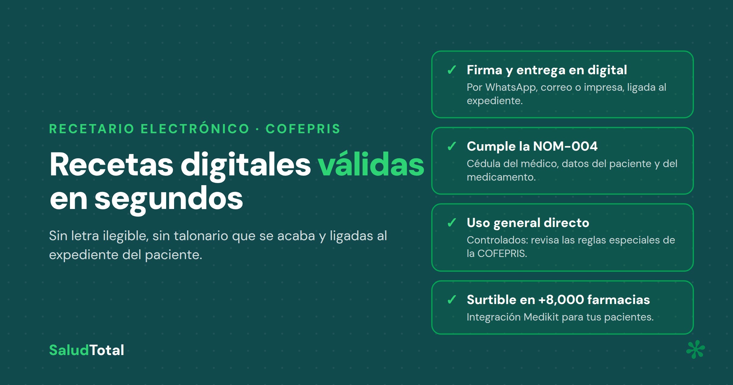 Recetario electrónico en México: recetas digitales válidas, COFEPRIS y NOM-004